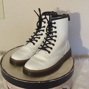 White leather Dr. Martens Boots